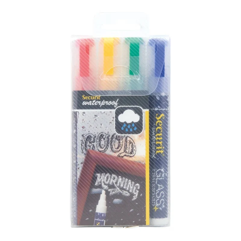 Securit Waterproof chalkmarkers - 2 tot 6 mm - coloured set