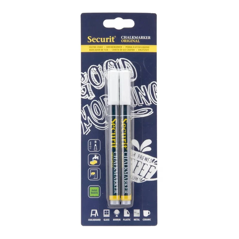 Securit Liquid chalkmarkers - 1 tot 2 mm - wit