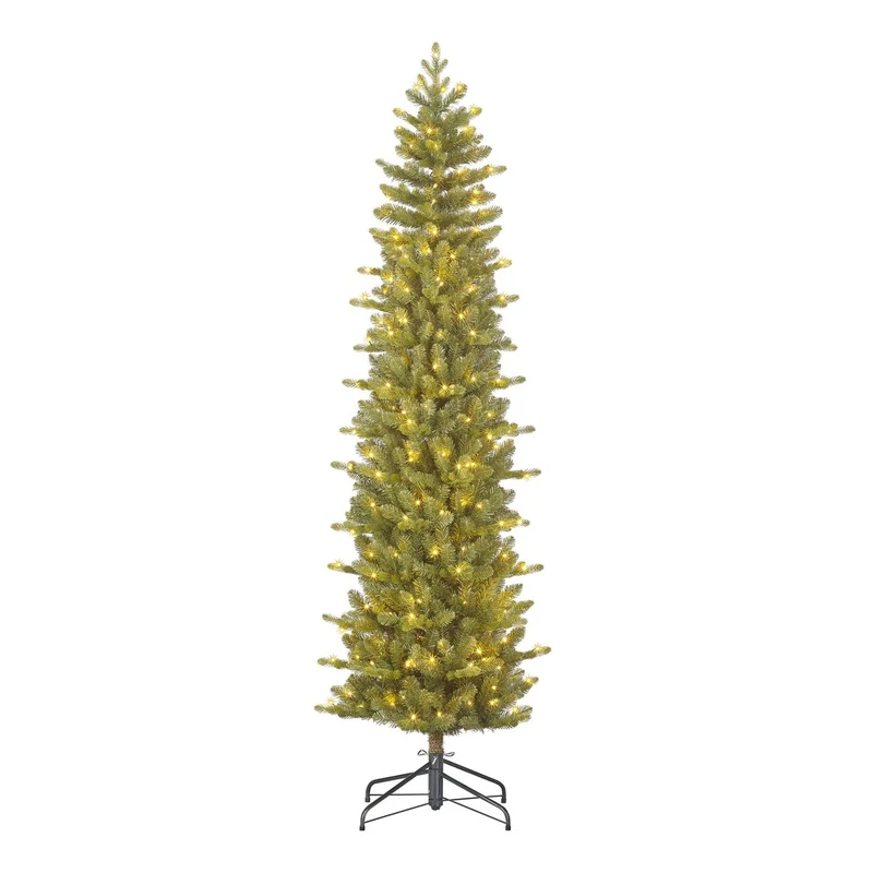 Black Box Trees Harma Smalle Kunstkerstboom - Kerstboom met Verlichting met Timer- en Dimfunctie - Kerstversiering met Warm Witte LED's voor Binnen -