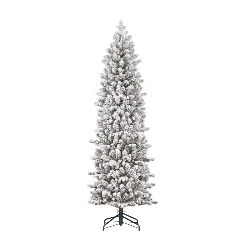 Black Box Trees Harma Pilaarvorm Kerstboom - Kunstboom met Besneeuwde Afwerking - Kerstversiering voor Binnen - Smal Model met 989 Takken - H230 x Ø69