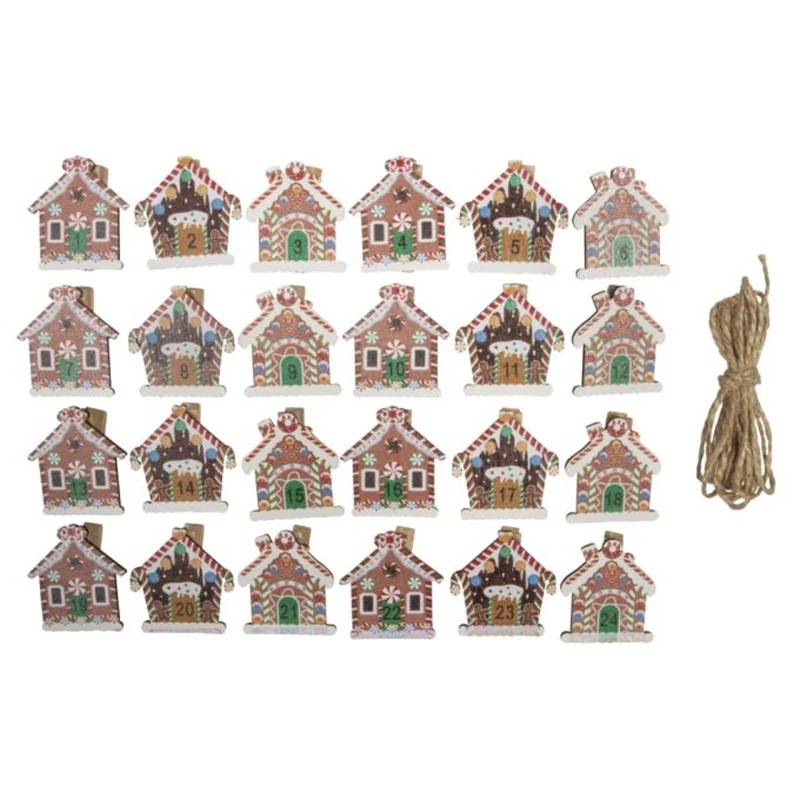 Adventskalender knijpers - candyland - 24 stuks