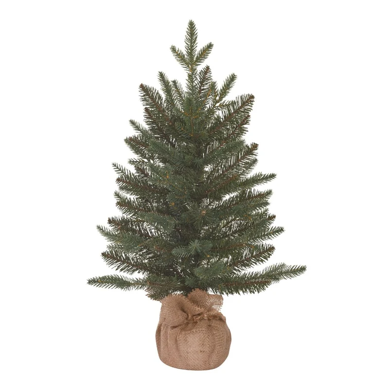 Black Box Trees Kunstkerstboom Sitka H60 x D43 cm - Kunstboom in Jute Zak - Kerstboom voor Binnen met 154 Takken - Kerstversiering voor Kleine Ruimtes