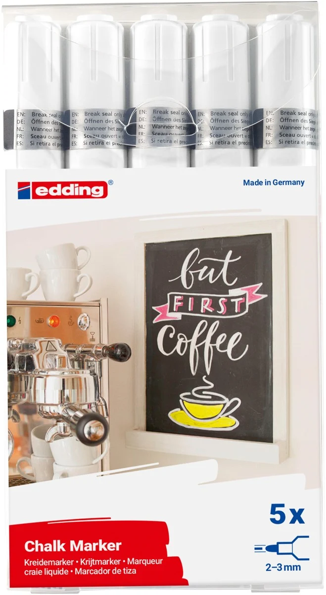 edding 4095 chalk marker set - 5x wit