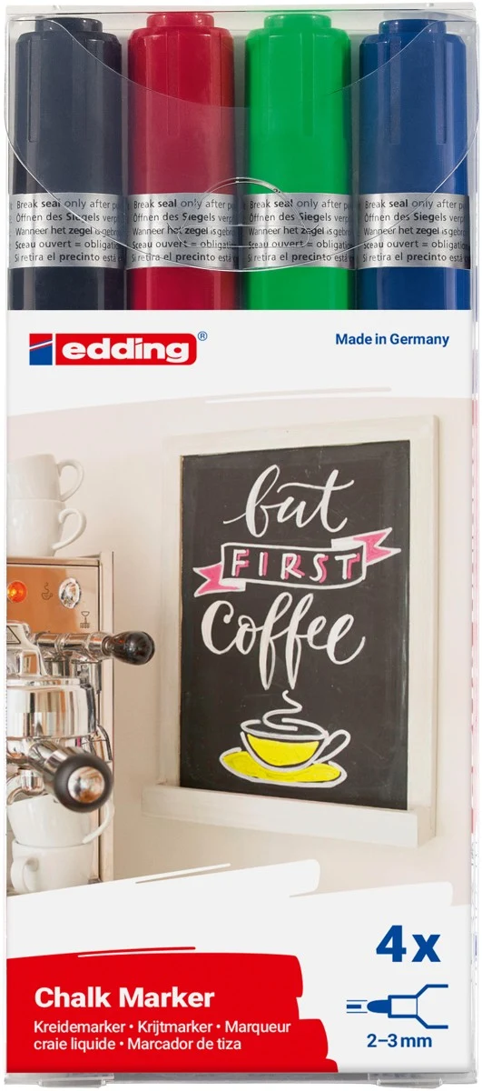 edding 4095 chalk marker set - 4x basis