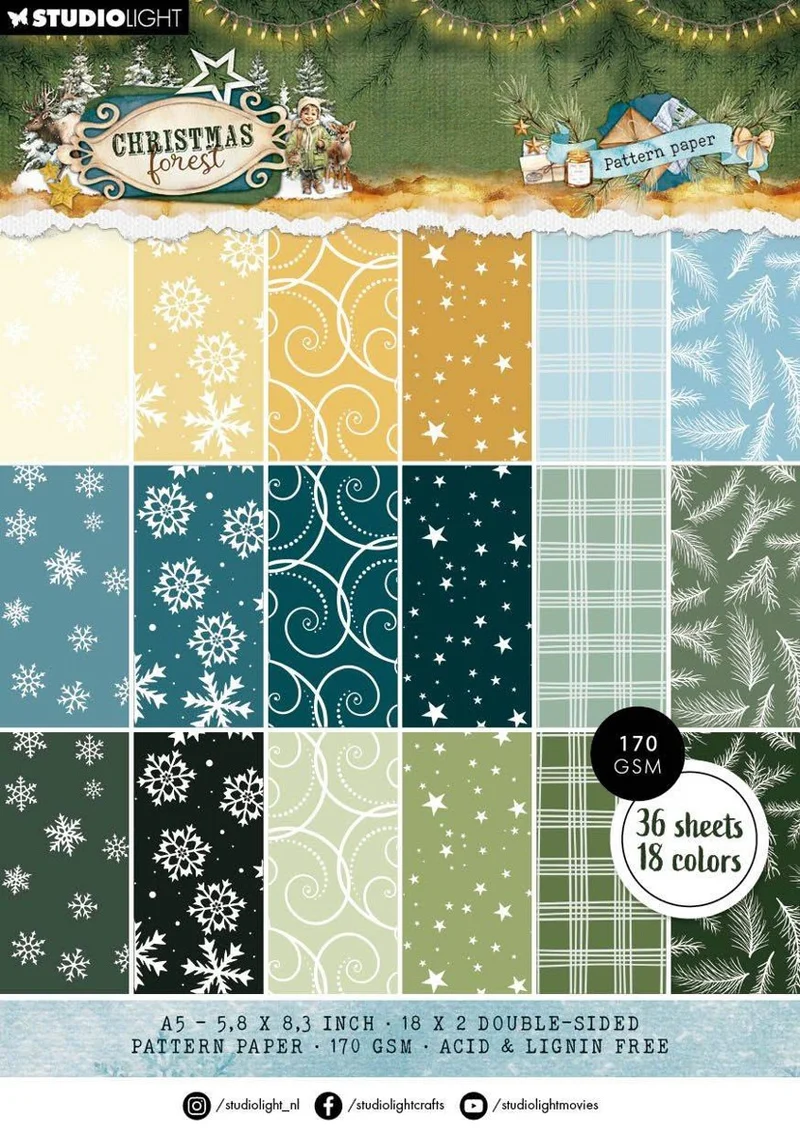 Studio Light Pattern paper pad - Christmas Forest