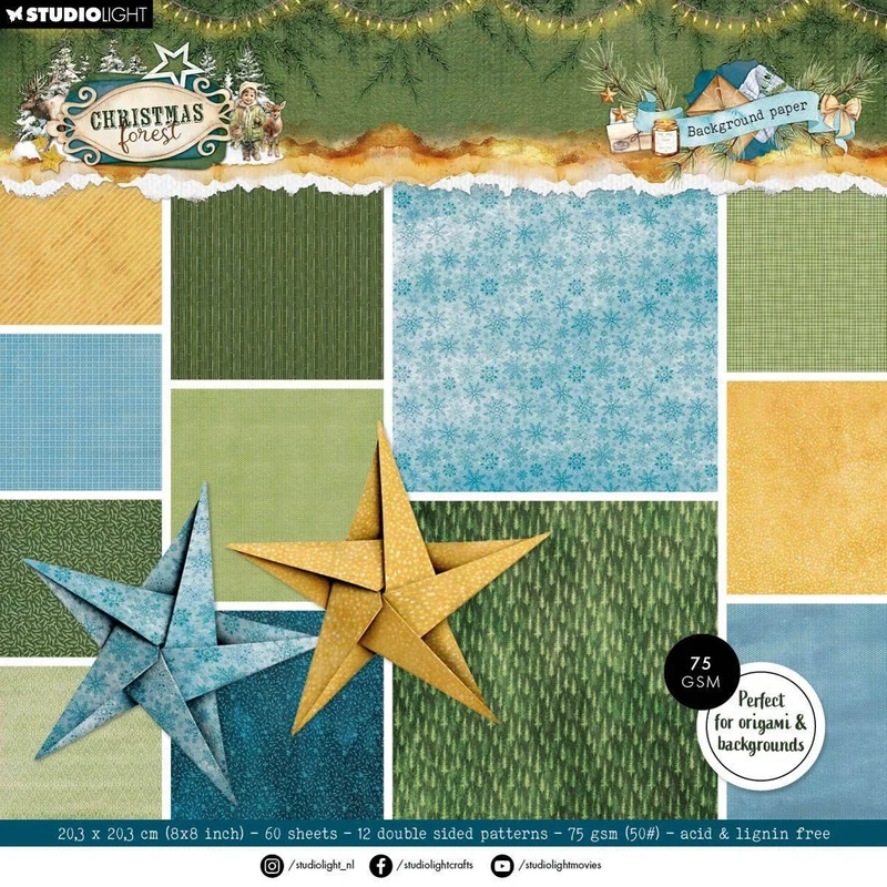Studio Light Background paper pad - Christmas Forest