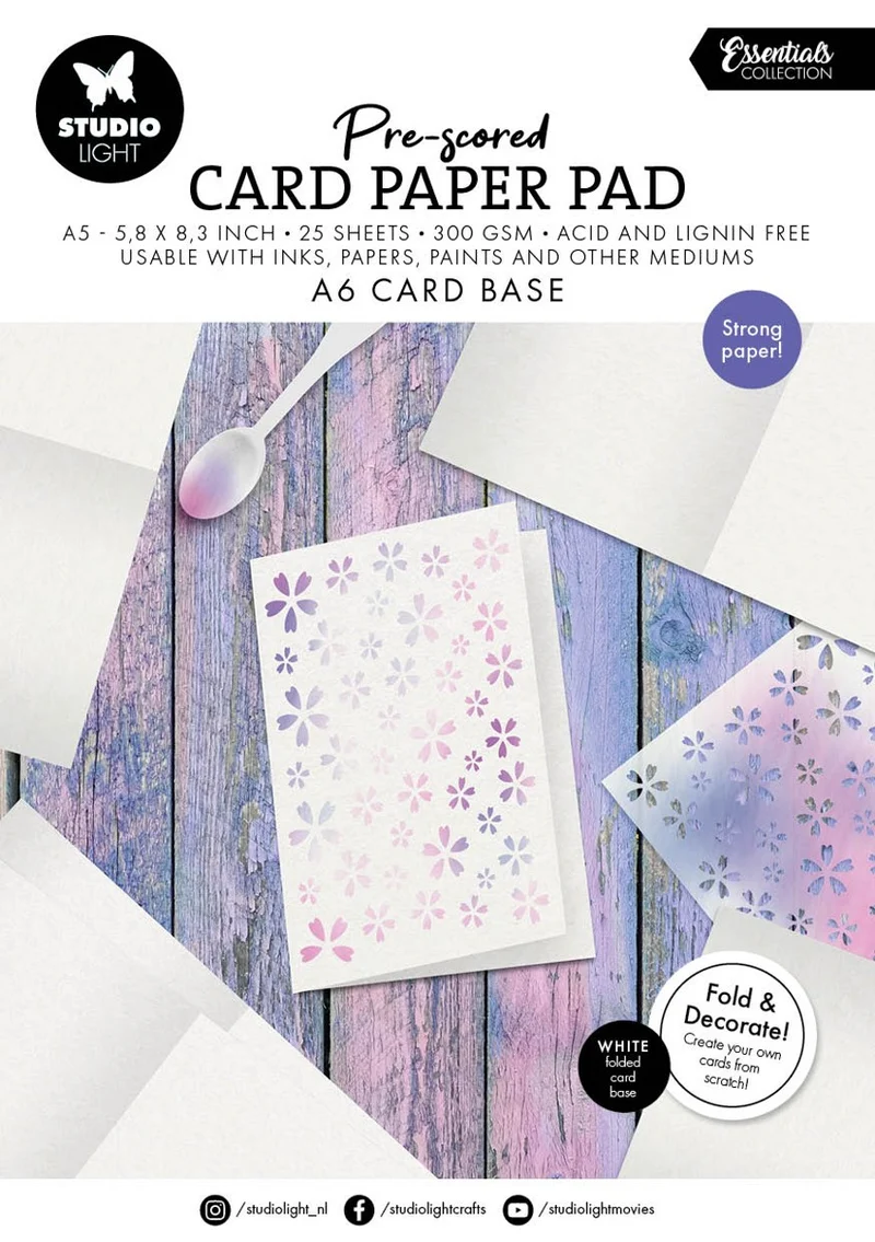 Studio Light Card paper pad - pre-scored A6