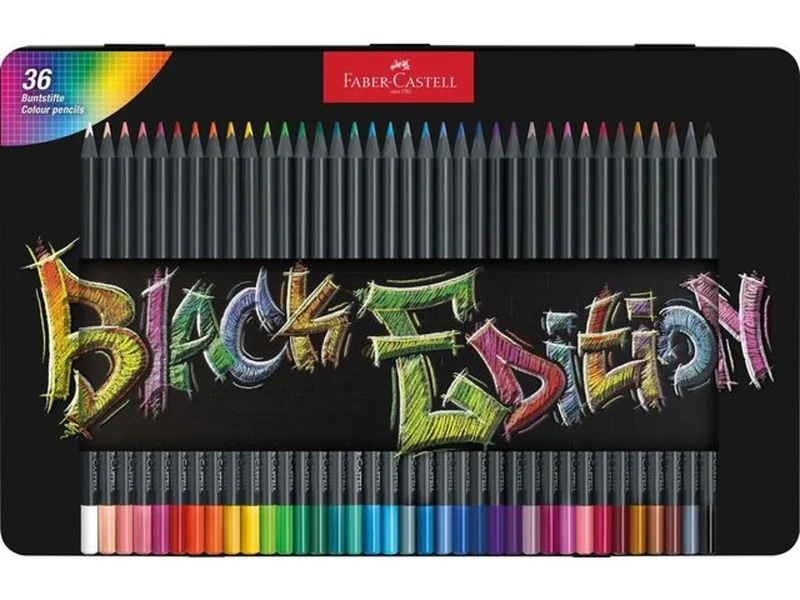Faber-Castell Black Edition blik kleurpotloden - 36 stuks