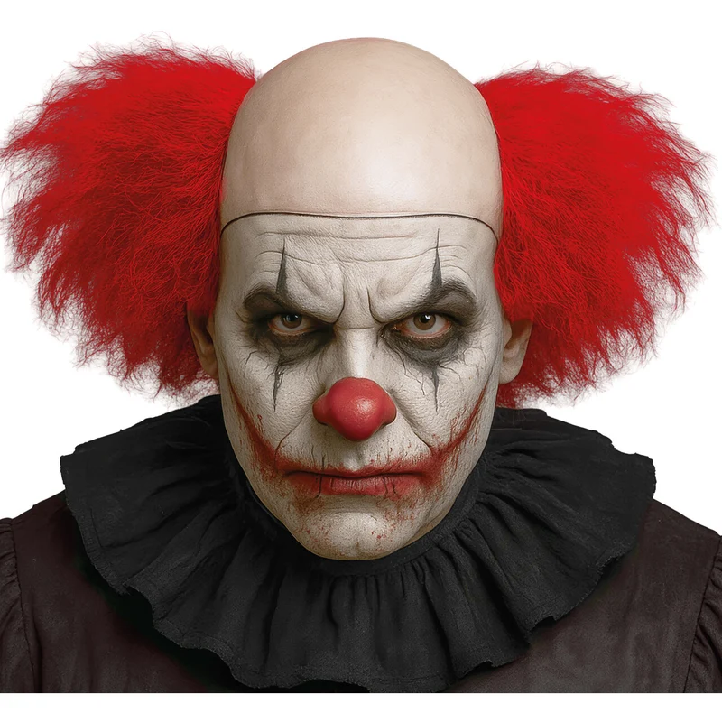 Gestreste Horror Clown Pruik