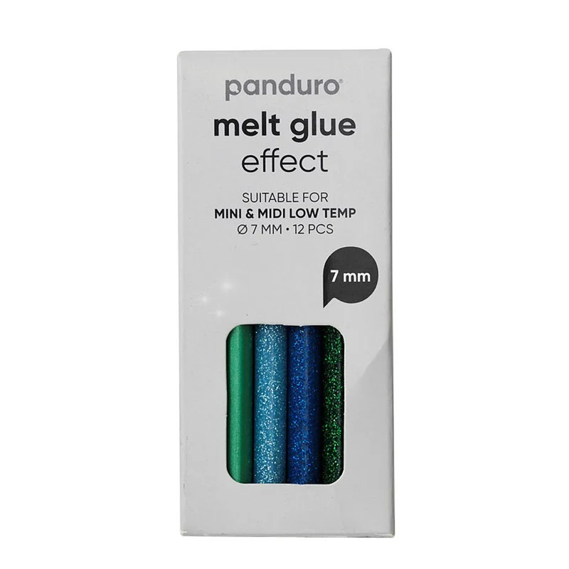 Lijmsticks voor lijmpistool - lage temperatuur - 7 mm - 12 stuks - blauw & groen