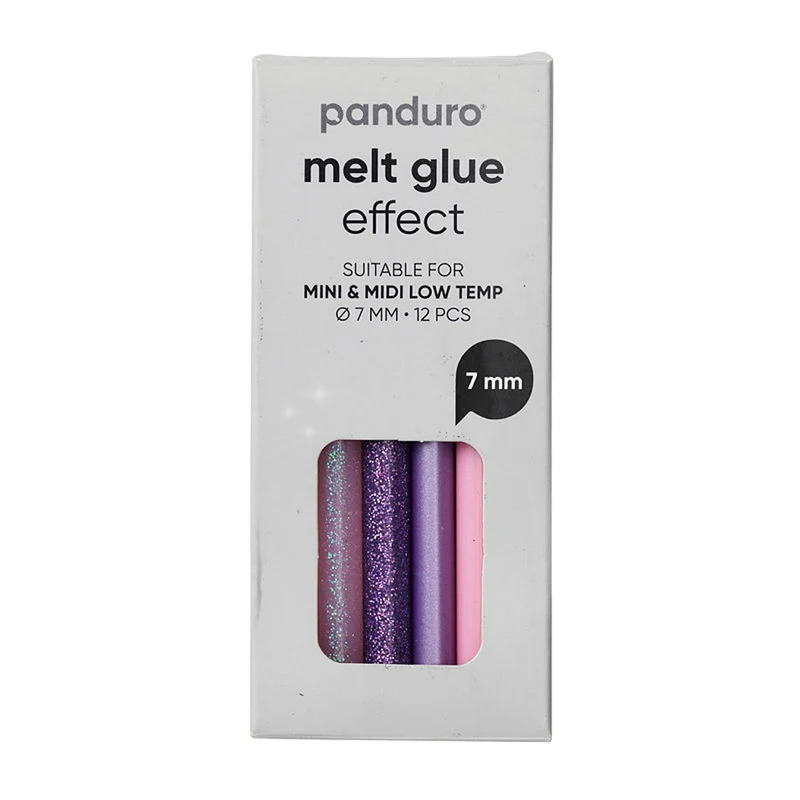 Lijmsticks voor lijmpistool - lage temperatuur - 7 mm - 12 stuks - roze & paars