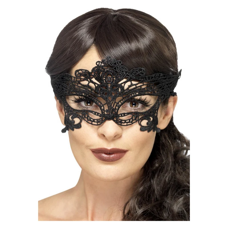 Mysterieuze Dame Gemaskerd Bal Masker Kant - Kant