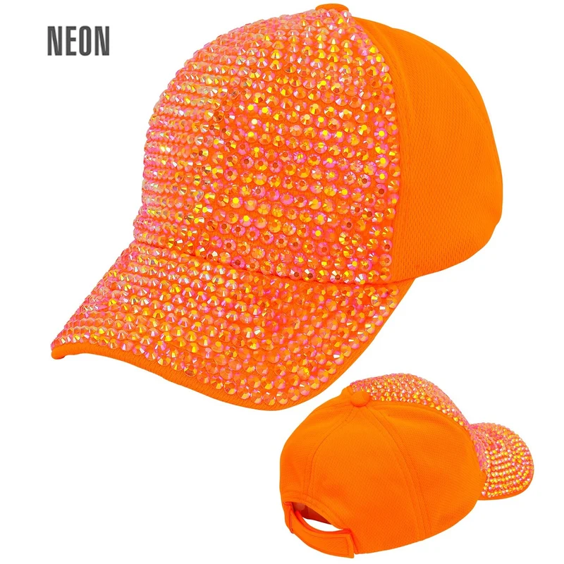 Neon Oranje Strass Pet