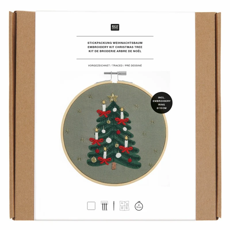 Rico Design borduurpakket - voorbedrukt - Christmas Tree