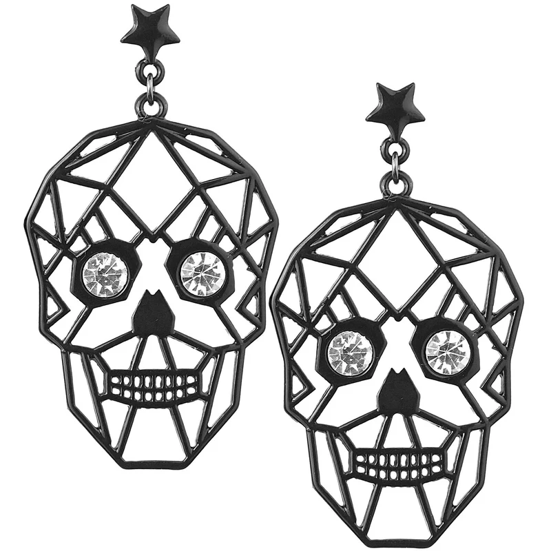 Skull Eyes Strass Oorbellen
