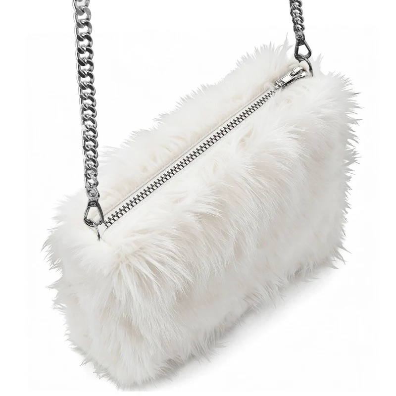 Zachte Pluche Hand Tas Wit