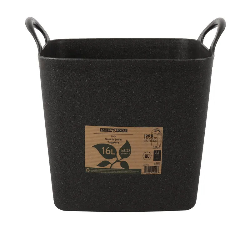 Flexibele kuip - 43 liter - Zwart - Met handvatten - 100% Gerecycled - ECO Friendly