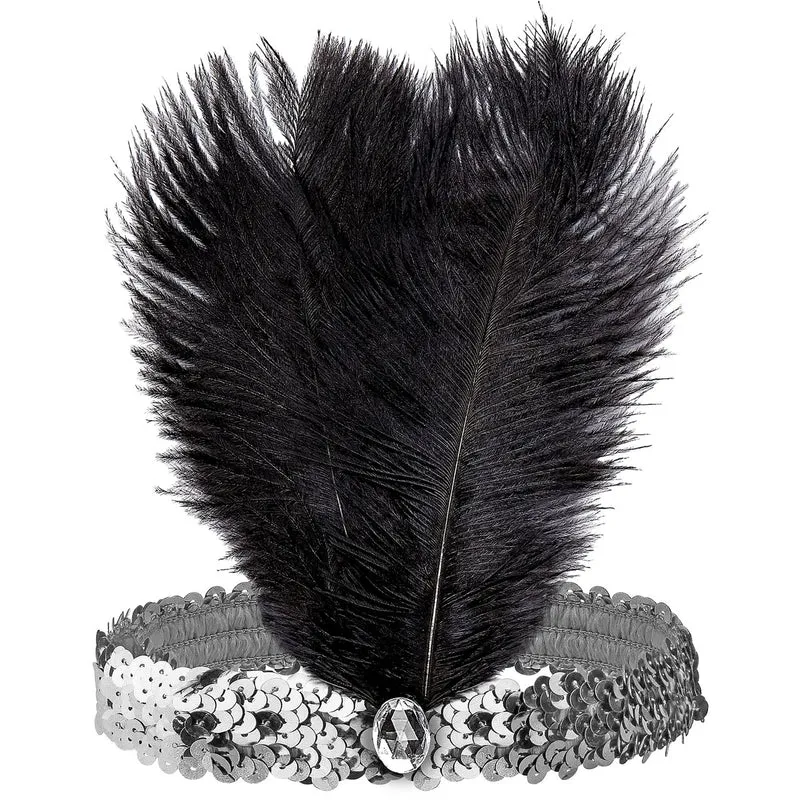 Zilveren Roaring 20S Pailletten Hoofdband