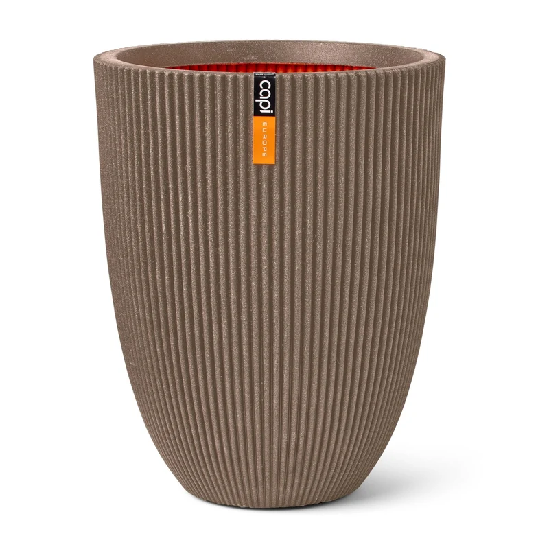 Vaas elegant laag Groove NL 34x46 warm taupe