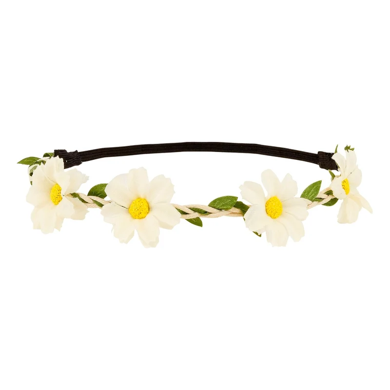 Boho Bloemen Hoofdband Wit