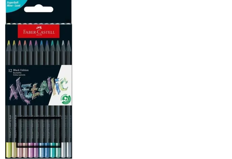 Faber-Castell Black Edition kleurpotloden - 12 stuks - metallic