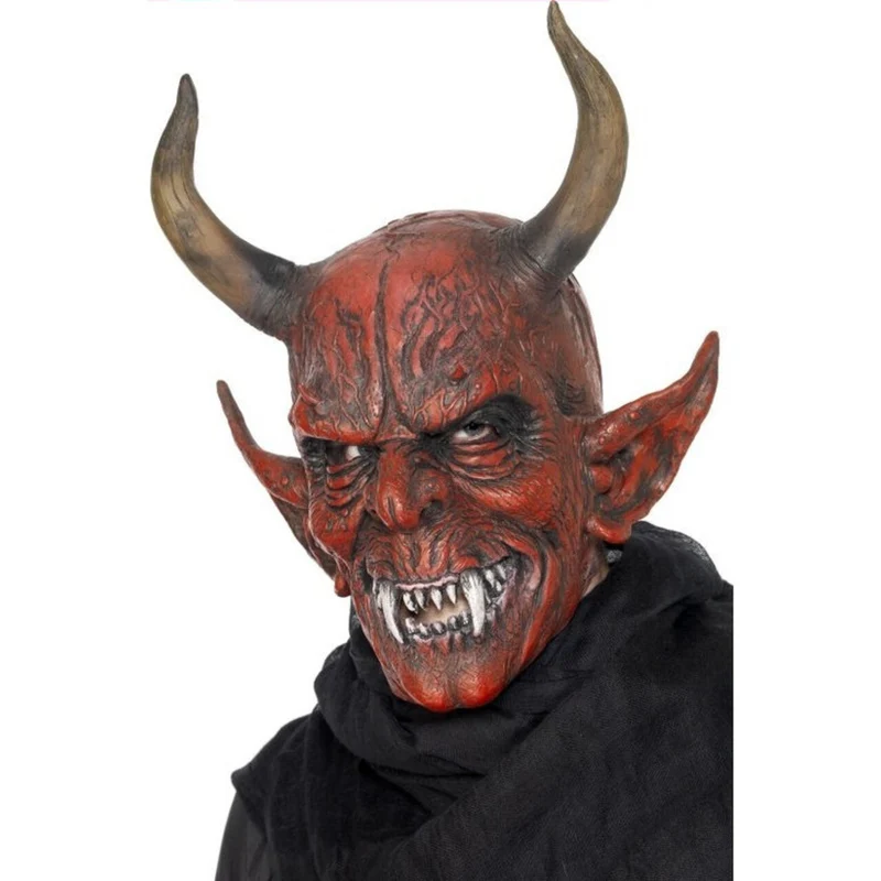 Volledig Duivel Masker Met Hoorns