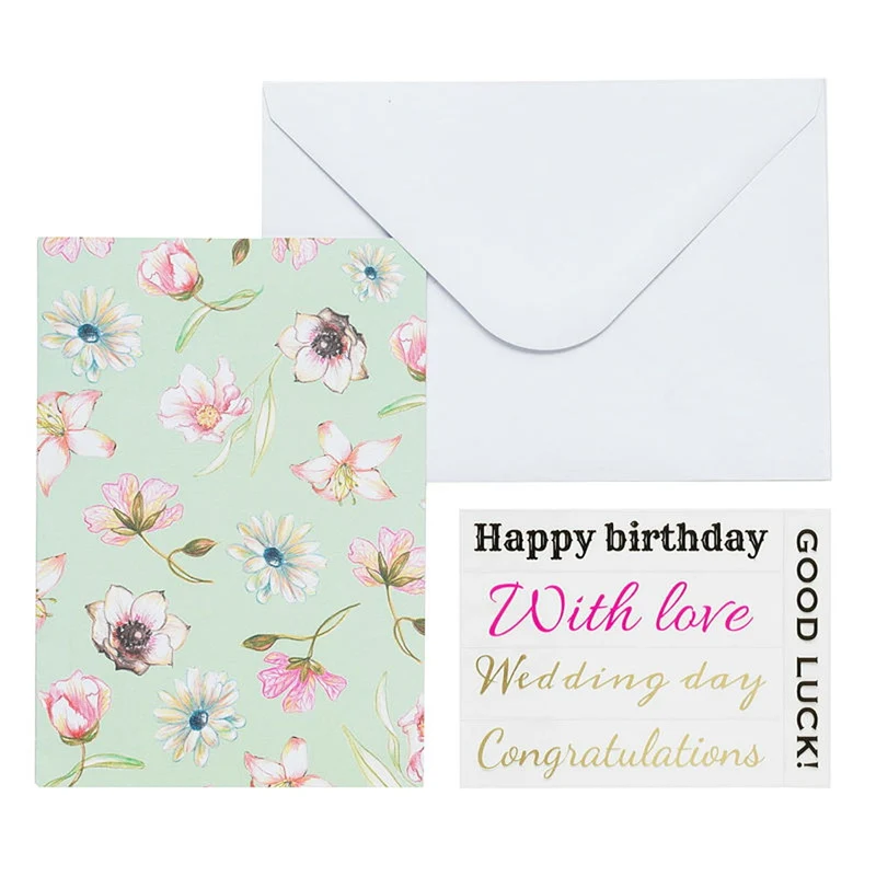 Wenskaart set - A5 - bloemen