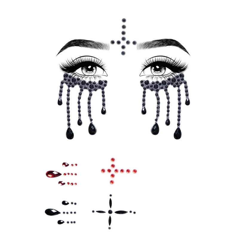 Possessed Face Jewels Sticker