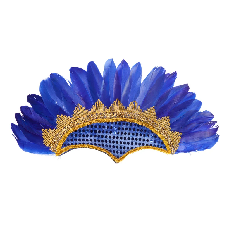 Samba Tooi Met Pailletten En Veren Blauw
