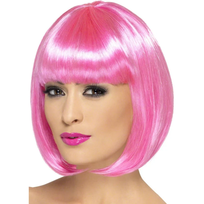 Lange Bob Pruik Roze
