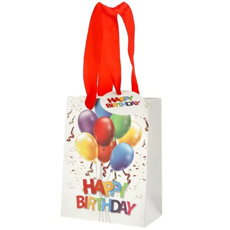 Cepewa Cadeautasjes Happy Birthday - 11x14 cm - Ballonnenprint