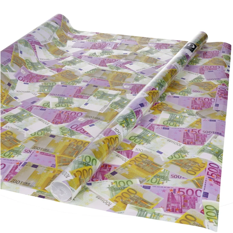 Bellatio Decorations Cadeaupapier - Euro Biljetten - 250x70 cm