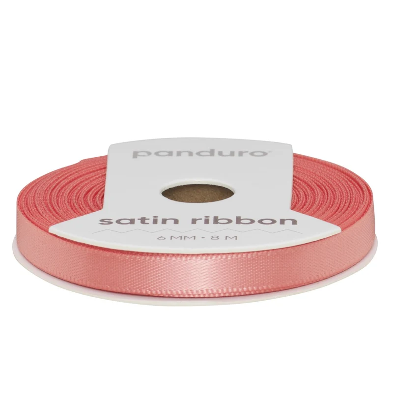 Satijnlint - 6 mm - koraalroze