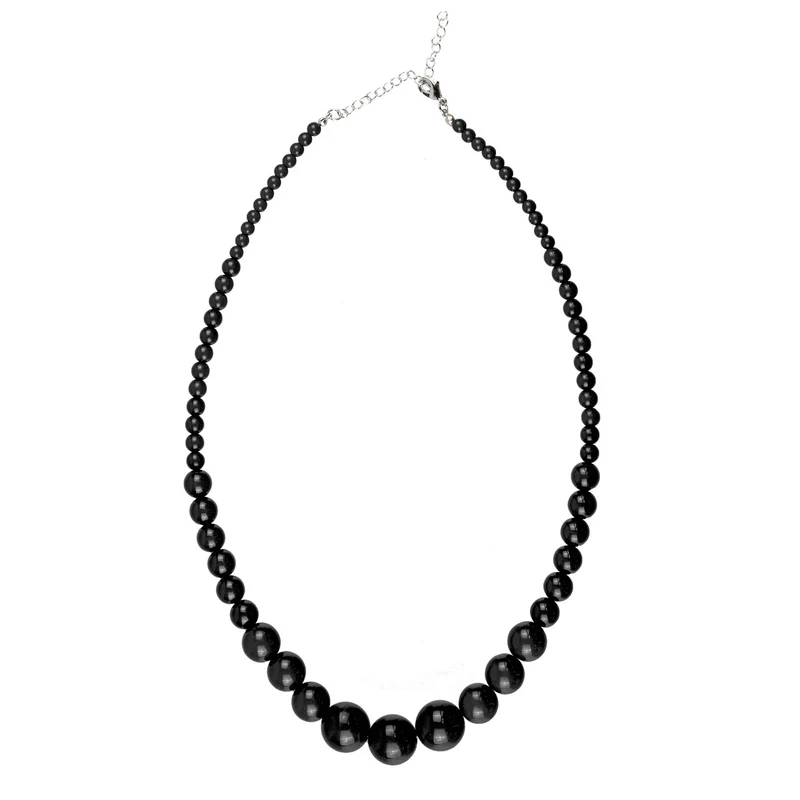Ketting Grote Zwarte Kralen