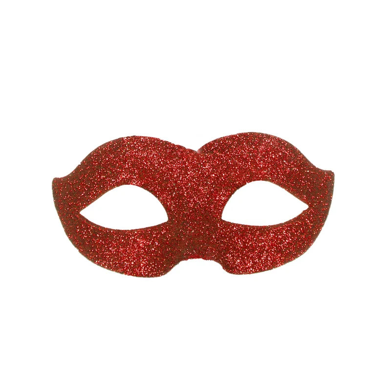 Oogmasker Glitter Held Rood