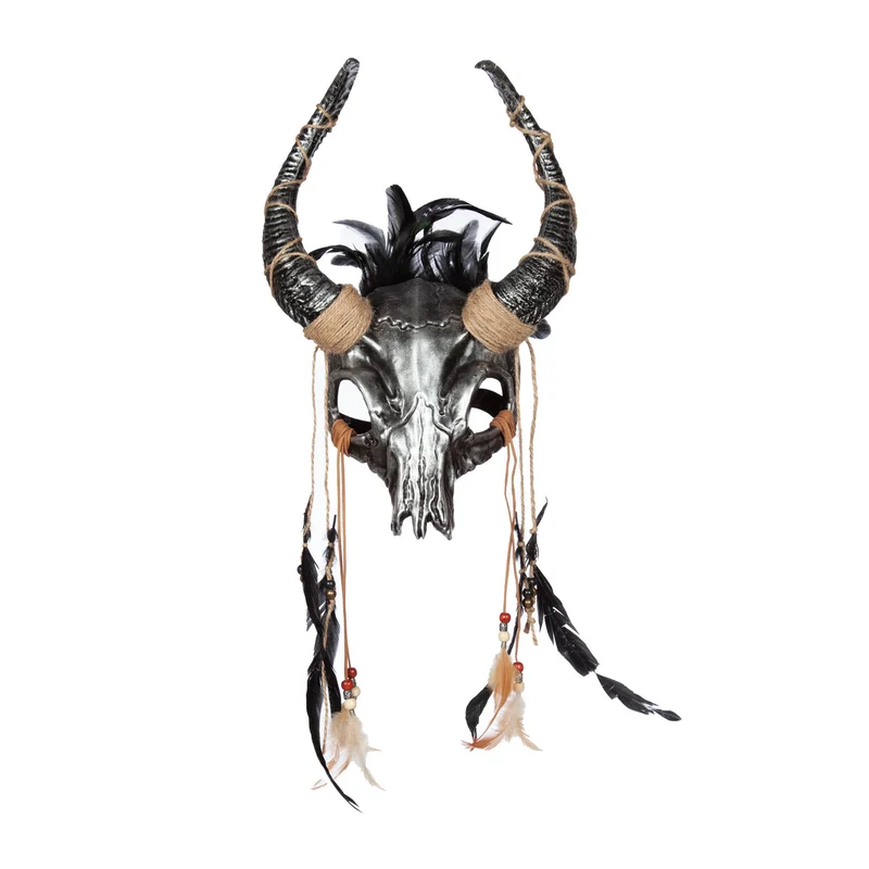 Sjamanistisch Schedelmasker Met Hoorns