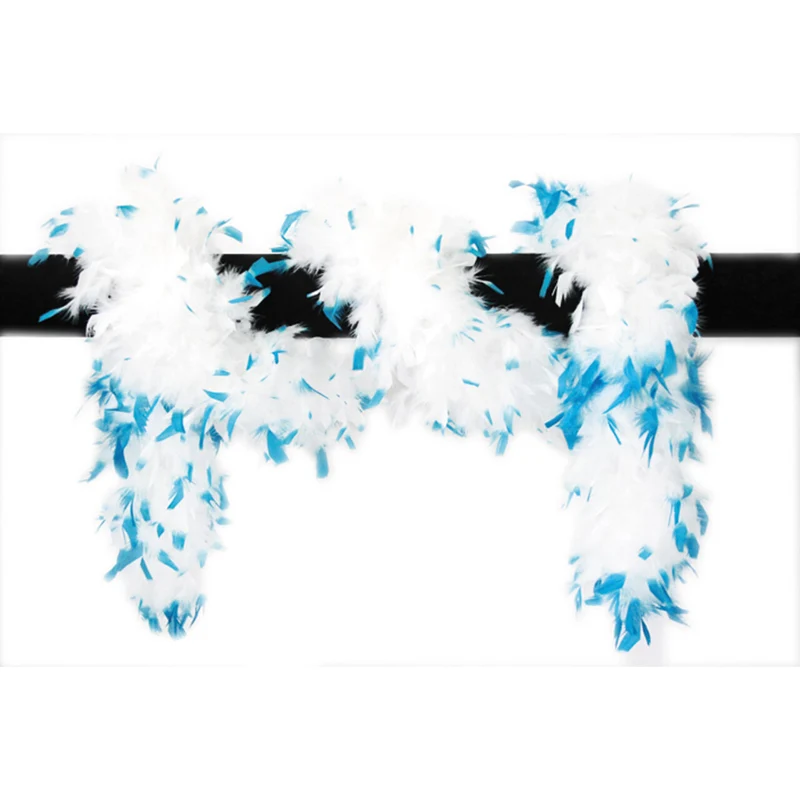 Luxe Volle Boa 180 Centimeter Wit / Blauw