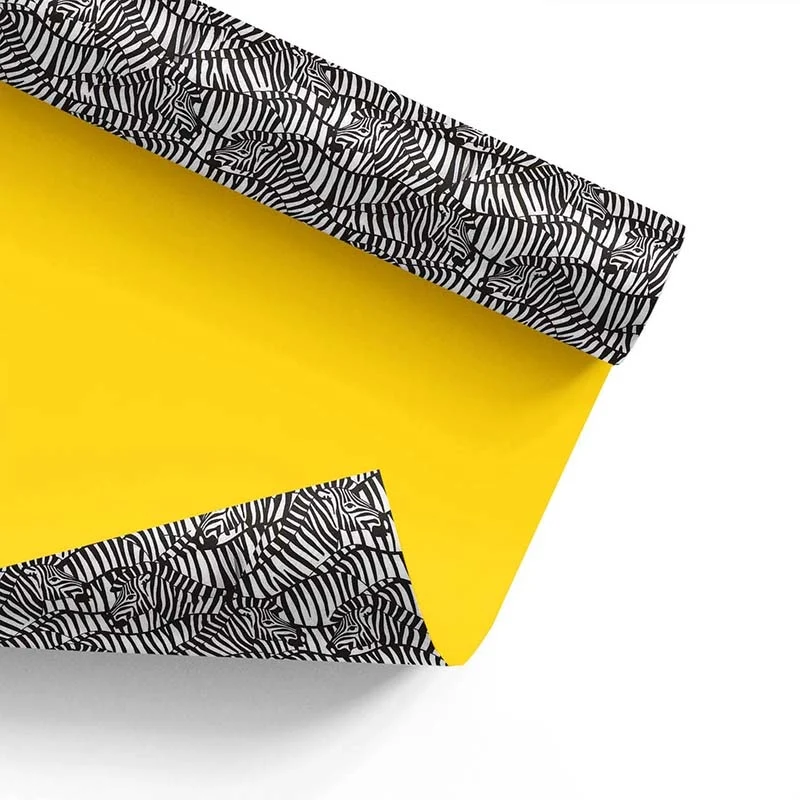 Inpakpapier Zebra-patroon + geel 50cm x 200mtr