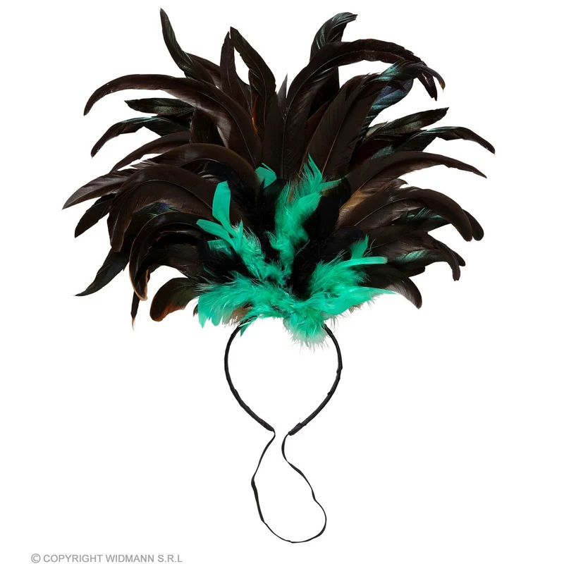 Hoofdband Met Veren Salvador Zomer Carnaval Groen