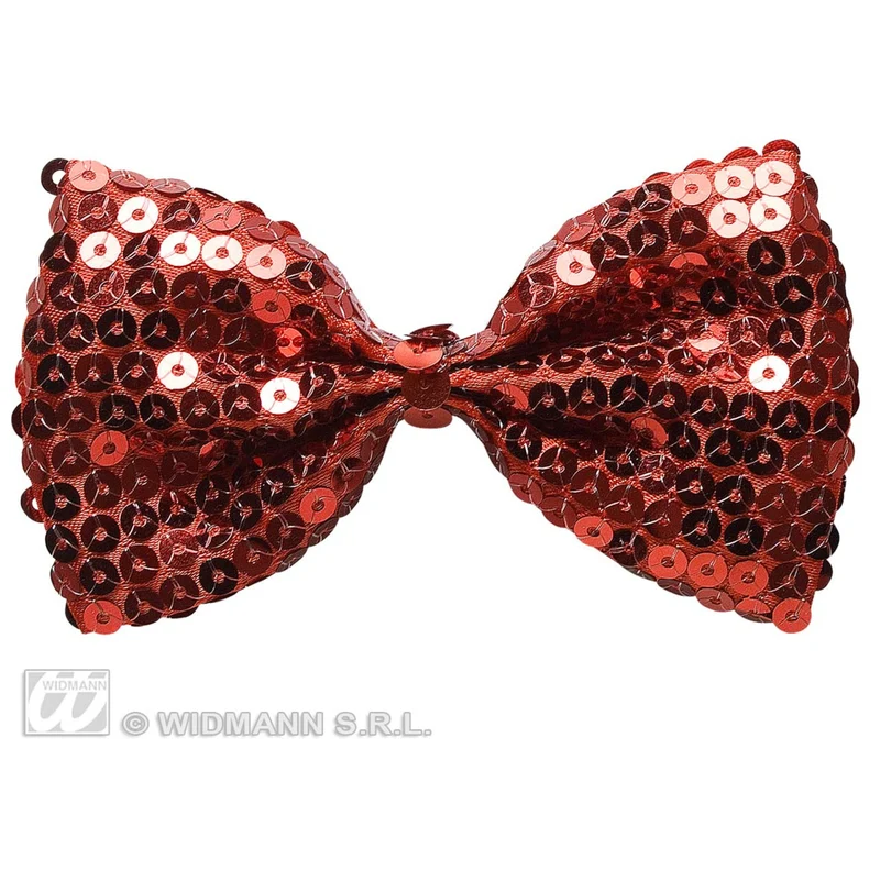 Vlinderstrik Pailletten Rood