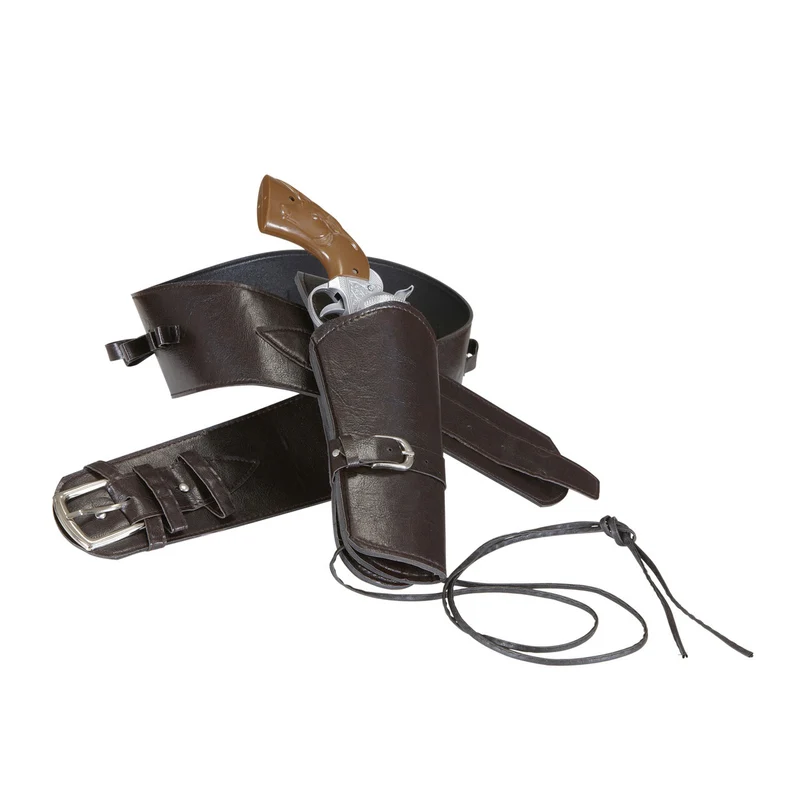 Knallende Cowboy Western Holster Met Riem Lederlook , Bruin