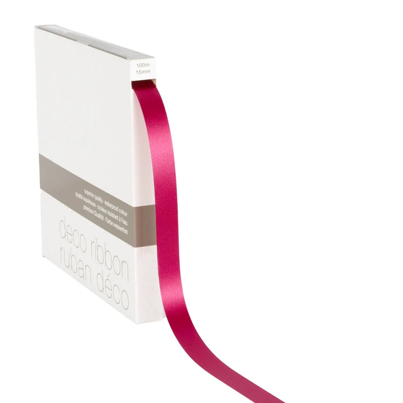 Lint satijn Fuchsia MEDIUM (15mm x 100m)
