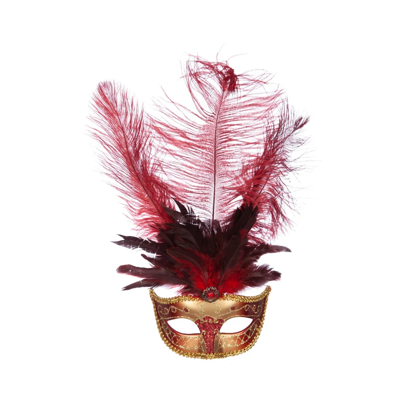 Opvallend Venetiaans Masker Rood Madam Mysterie