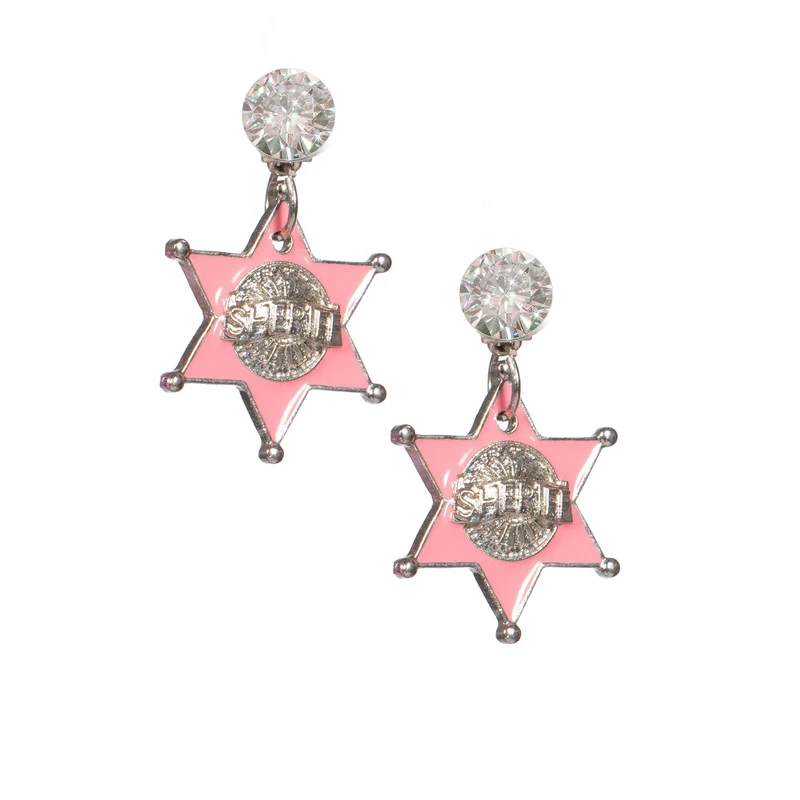 Oorbellen Western Sheriff Ster Roze