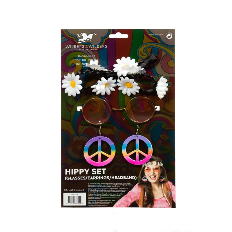 Set Hippie Bloemen Vrede
