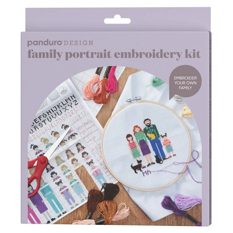 Borduurpakket - 20 cm - familieportret