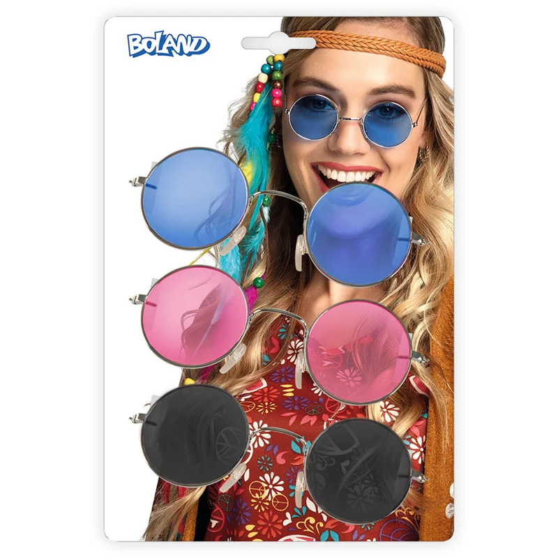 Set 3 Stuks Partybrillen Ozzy Blauw / Roze / Zwart