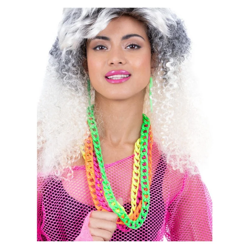 80s Neon Schakelketting Multicolor 4 Stuks