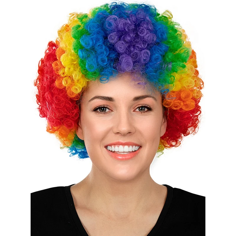 Pride Regenboog Afro Krullen Pruik