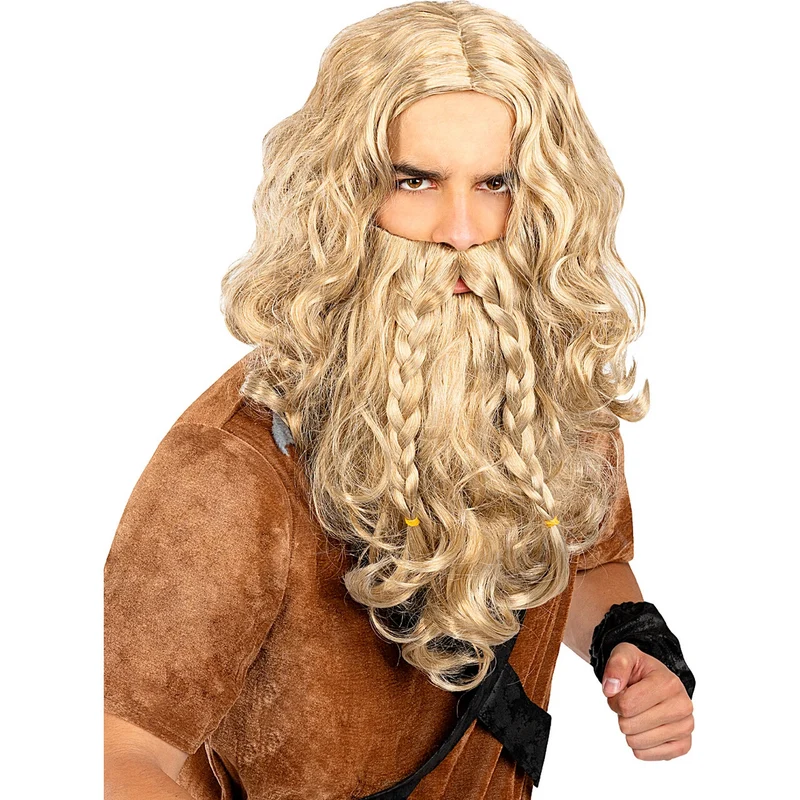 Zee Barbaar Viking Pruik Met Baard Blond